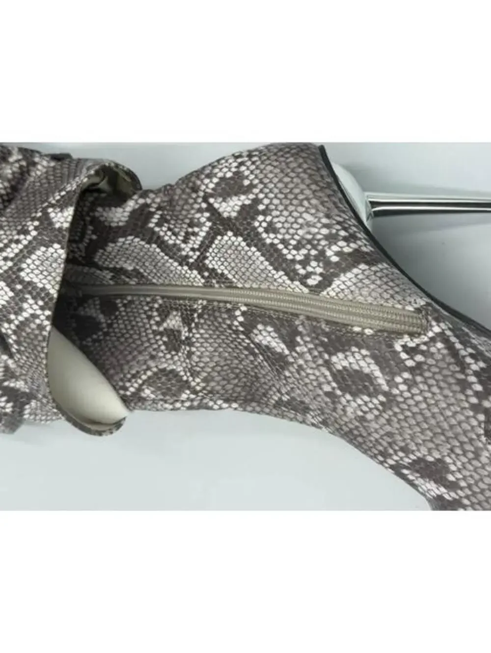 Liliana Snakeskin Fold-Over Knee High Stiletto Boots SZ: 7.5